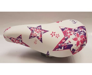 Girls bike Saddle in Pink and White suits most 12 and 14" wheel bikes