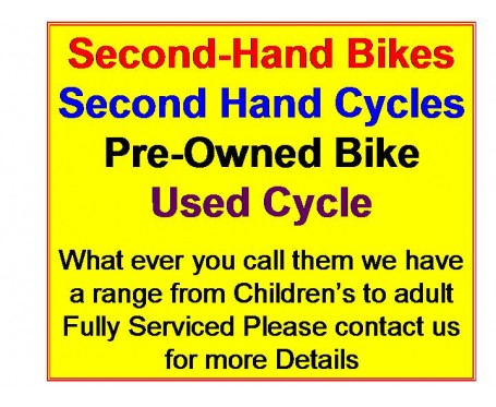 Second Hand Bikes, We DO NOT buy in second hand bikes but we will take them as a trade in!