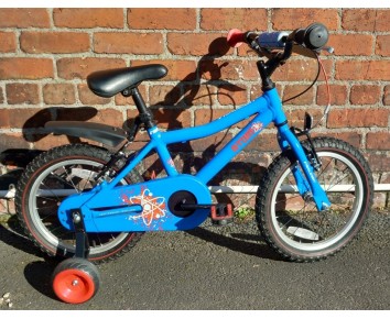 Second hand 16" Raleigh Atom Boys Bike Blue for 4 1/2 to 6 years old
