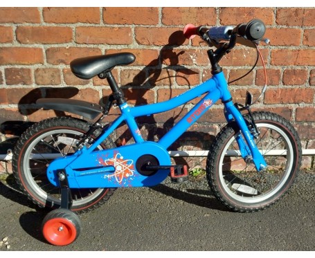 Second hand 16" Raleigh Atom Boys Bike Blue for 4 1/2 to 6 years old