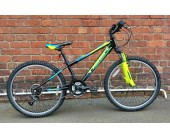 Second Hand 24" Tiger Warrior Hardtail wheels 12" frame Boys 18 speed mountain Bike for ages 7 to 11 years old
