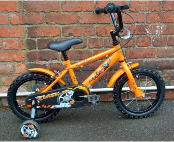 Second Hand 14" Bumper Flash Orange Kids Bike Suitable for 3 to 5 years old