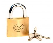 Padlock 32 mm Brass + 3 Keys Tri-Circle