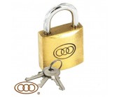 Padlock 38 mm Brass + 3 Keys Tri-Circle