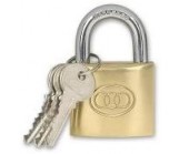 Padlock 50 mm Brass + 3 Keys Tri-Circle