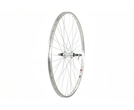 700C Hybrid rear wheel silver U section Single wall to take screw on free wheel quick release