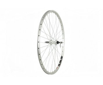 700C Hybrid rear wheel silver Sil Mach 1 Dual Skin/Double walled Quick Release suitable for Screw On freewheel