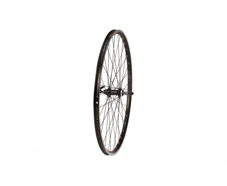 700C Hybrid rear wheel Black Dual Skin/double wall Zac rim quick release suitable for screw on freewheel